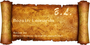 Bozsin Leonarda névjegykártya